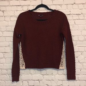 T/O Burgundy Sweater with Lace